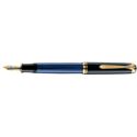 Picture of Pelikan Souveran 600 Black And Blue Fountain Pen Fine Nib