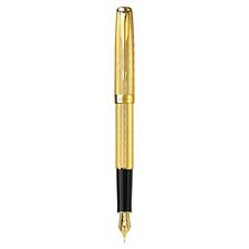Picture of Parker Sonnet Refresh Chiseled Golden Gold Trim Fountain Pen Medium Nib
