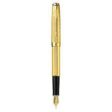 Picture of Parker Sonnet Refresh Chiseled Golden Gold Trim Fountain Pen Medium Nib