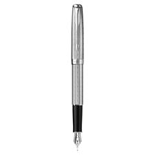 Picture of Parker Sonnet Refresh Chiseled Silvery Chrome Trim Fountain Pen Fine Nib