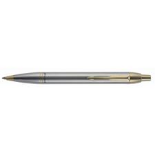 Picture of Parker IM Stainless Steel Gold Trim Ballpoint Pen