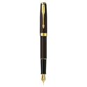 Picture of Parker Sonnet Refresh Chiseled Chocolate Gold Trim Fountain Pen Fine Nib