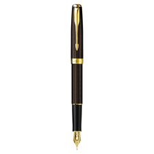 Picture of Parker Sonnet Refresh Chiseled Chocolate Gold Trim Fountain Pen Fine Nib