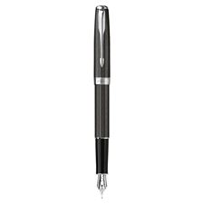 Picture of Parker Sonnet Refresh Chiseled Carbon Chrome Trim Fountain Pen Fine Nib