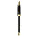 Picture of Parker Sonnet Black Lacquer Gold Trim Fountain Pen Fine Nib