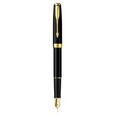 Picture of Parker Sonnet Black Lacquer Gold Trim Fountain Pen Fine Nib