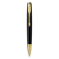 Picture of Parker Sonnet Refresh Black Lacquer Gold Trim Mono Ballpoint Pen