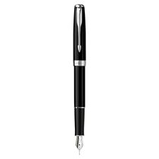 Picture of Parker Sonnet Black Lacquer Chrome Trim Fountain Pen Fine Nib