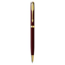 Picture of Parker Sonnet Refresh Red Lacquer Gold Trim Slim Ballpoint Pen