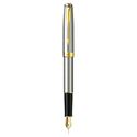 Picture of Parker Sonnet Stainless Steel Gold Trim Fountain Pen Fine Nib