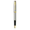 Picture of Parker Sonnet Stainless Steel Gold Trim Fountain Pen Medium Nib