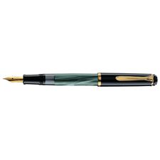 Picture of Pelikan Tradition Series 200 Green Marble Fountain Pen Broad Nib