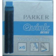Picture of Parker Quink Mini Ink Cartridges Blue 6 Per Pack