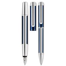 Picture of Pelikan Pura Blue And Silver Fountain Pen and Ballpoint Set