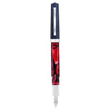 Picture of Omas Bologna Red Swirl Fountain Pen Medium Nib