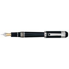 Picture of Tibaldi Divina Black Resin with Platinum Plated Sterling Silver Trim Fountain Pen Medium Nib