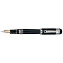 Picture of Tibaldi Divina Black Resin with Platinum Plated Sterling Silver Trim Fountain Pen Extra Fine Nib