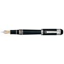 Picture of Tibaldi Divina Black Resin with Platinum Plated Sterling Silver Trim Fountain Pen Fine Nib