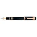 Picture of Tibaldi Divina Black Resin with Rose Gold Plated Sterling Silver Trim Fountain Pen Broad Nib