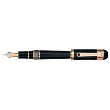 Picture of Tibaldi Divina Black Resin with Rose Gold Plated Sterling Silver Trim Fountain Pen Medium Nib