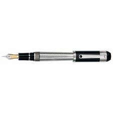 Picture of Tibaldi Excelsa Black Resin with Platinum Plated Sterling Silver Trim Fountain Pen Broad Nib