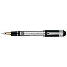 Picture of Tibaldi Excelsa Black Resin with Platinum Plated Sterling Silver Trim Fountain Pen Fine Nib