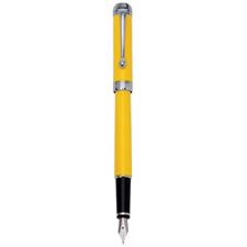 Picture of Aurora Talentum Finesse Yellow with Chrome Trim Fountain Pen Broad Nib