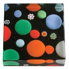 Picture of Eccolo Murano Glass Paperweight Dots Black