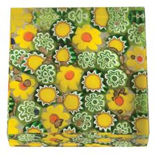 Picture of Eccolo Murano Glass Paperweight Field of Flowers Yellow