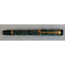 Picture of Parker Duofold Marbled Green Centennial Fountain Pen Medium Nib - Collectible