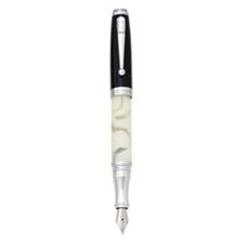 Picture of Monteverde Invincia Black and White Fountain Pen Broad Nib