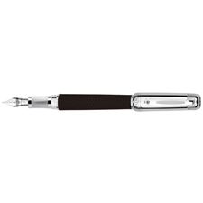 Picture of Tibaldi for Bentley Azure Burnt Oak Leather Silver Fountain Pen Fine Nib