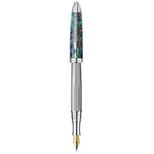 Picture of Laban Abalone Sterling Silver Diamond Fountain Pen Medium Nib