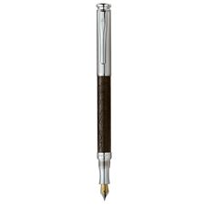 Picture of Laban Real Leather Sterling Silver ST-921-1RL Black Fountain Pen Medium Nib