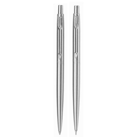 GENUINE PARKER CLASSIC STAINLESS STEEL BALL POINT PEN GIFT BOX SILVER TRIM 