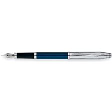 Picture of Cross Century II Chrome Blue Lacquer Fountain Pen Broad Nib