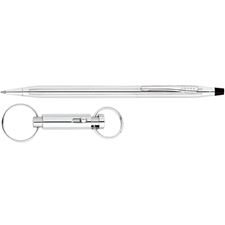Picture of Cross Classic Century Lustrous Chrome Ballpoint Pen and Key Ring Gift Set