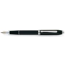 Picture of Cross Townsend Black Lacquer Rhodium Plated Fountain Pen Fine Nib