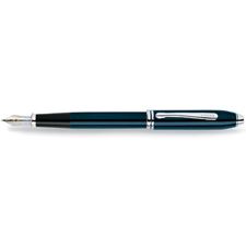 Picture of Cross Townsend Quartz Blue Lacquer Fountain Pen Fine Nib