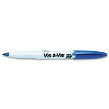 Picture of Expo Vis-à-Vis Overhead Wet Wipe Marker Fine Point Blue (Dozen)