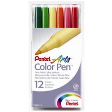 Picture of Pentel Color Pen Pouched 12 Color Set