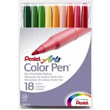 Picture of Pentel Color Pen Pouched 18 Color Set