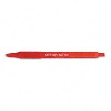 Picture of Bic Soft Feel Retractable Ballpoint Pen Medium Point Red (Dozen)