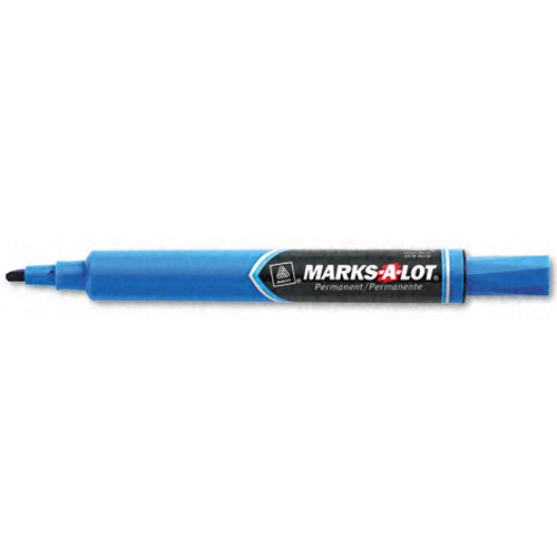 Avery Marks-A-Lot Large Chisel Tip Permanent Marker, Blue Ink - 12 pack