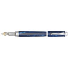 Picture of Montegrappa Emblema Mediterranean Blue Celluloid Fountain Pen - Broad