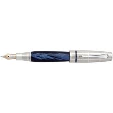 Picture of Montegrappa Miya Argento Midnight Blue Celluloid Fountain Pen - Extra Fine Nib