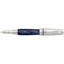 Picture of Montegrappa Miya Argento Midnight Blue Celluloid Fountain Pen - Broad Nib