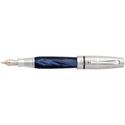 Picture of Montegrappa Miya Argento Midnight Blue Celluloid Fountain Pen - Stub Nib