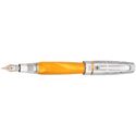 Picture of Montegrappa Miya Argento Yellow Celluloid Fountain Pen - Broad Nib