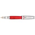 Picture of Montegrappa Miya Argento Red Celluloid Fountain Pen - Stub Nib